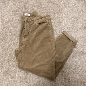 YMI Women's Corduroy Ankle Pants in dark khaki